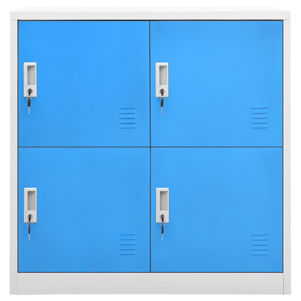 vidaXL Locker Cabinets 2 pcs Light Grey and Blue 90x45x92,5 cm Steel 3
