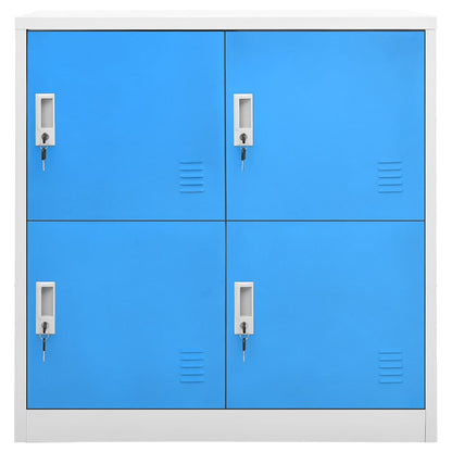 vidaXL Locker Cabinets 2 pcs Light Grey and Blue 90x45x92,5 cm Steel 3