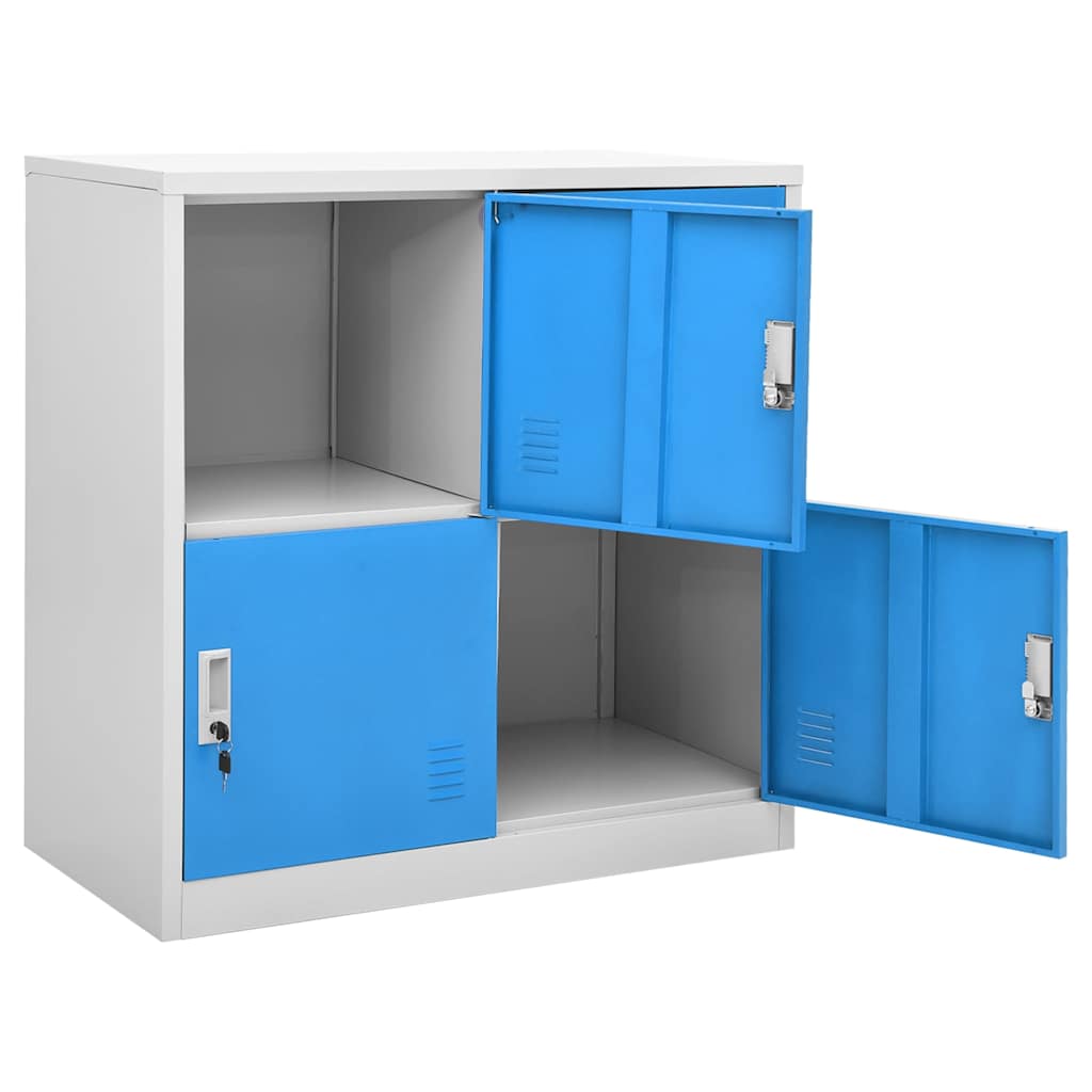 vidaXL Locker Cabinets 2 pcs Light Grey and Blue 90x45x92,5 cm Steel 4