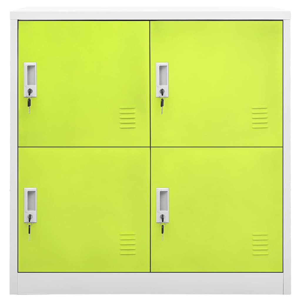 vidaXL Locker Cabinets 2 pcs Light Grey and Green 90x45x92,5 cm Steel 3