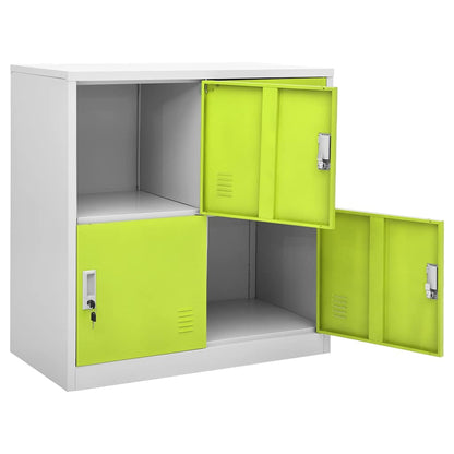 vidaXL Locker Cabinets 2 pcs Light Grey and Green 90x45x92,5 cm Steel 6