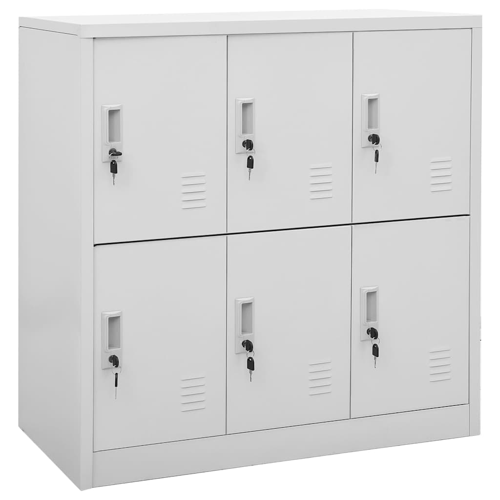 vidaXL Locker Cabinets 2 pcs Light Grey 90x45x92,5 cm Steel 2