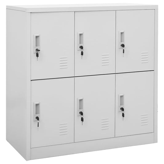 Locker Cabinets 90x45x92,5 cm Steel With 6 lockers Light grey