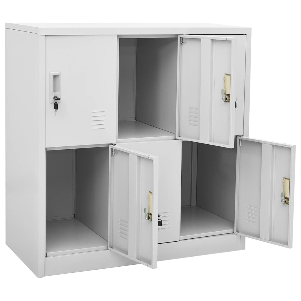 vidaXL Locker Cabinets 2 pcs Light Grey 90x45x92,5 cm Steel 4
