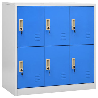 vidaXL Locker Cabinets 2 pcs Light Grey and Blue 90x45x92,5 cm Steel 2