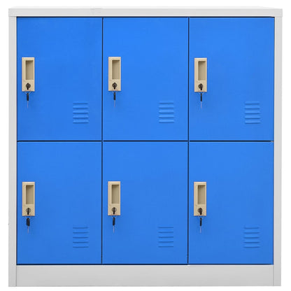 vidaXL Locker Cabinets 2 pcs Light Grey and Blue 90x45x92,5 cm Steel 3