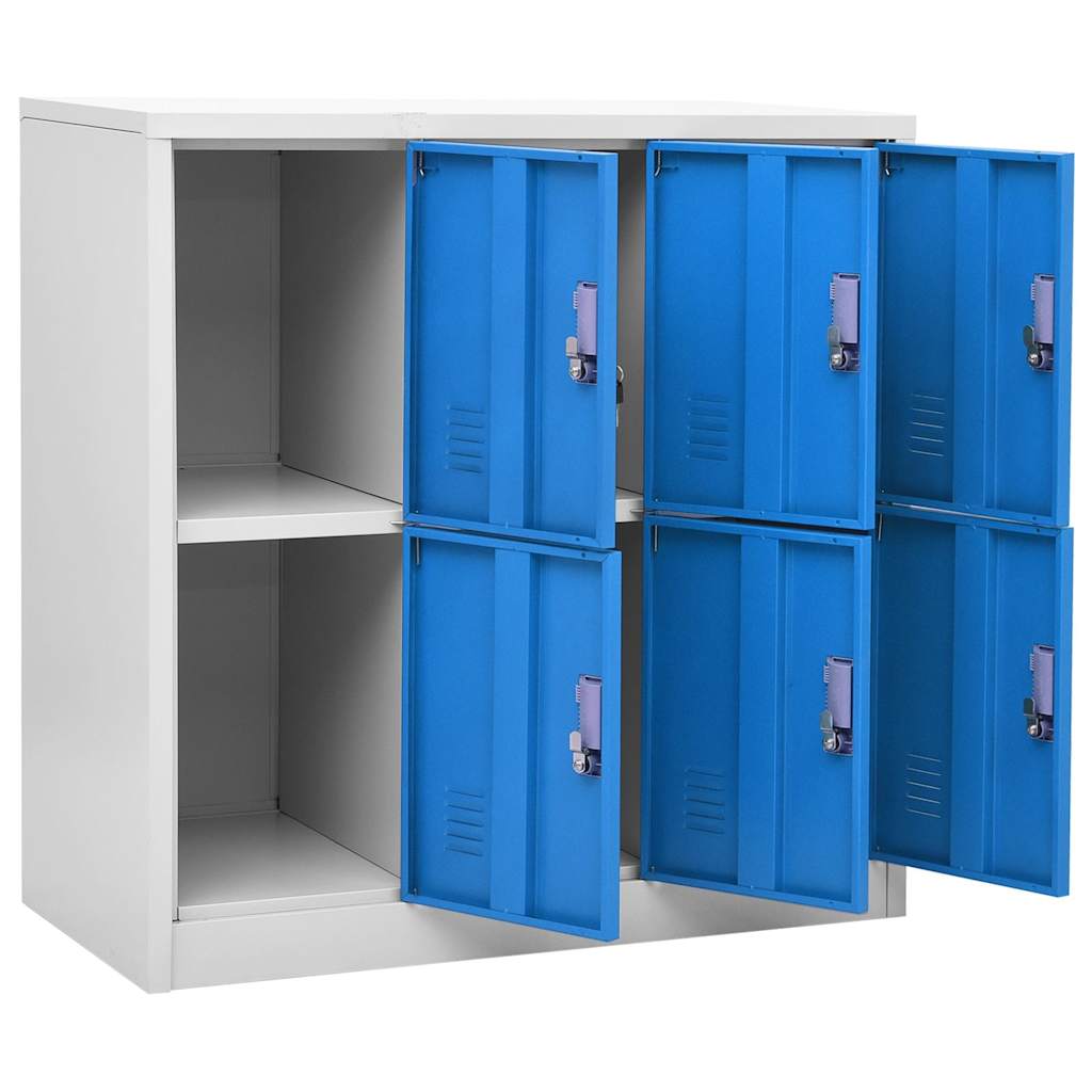 vidaXL Locker Cabinets 2 pcs Light Grey and Blue 90x45x92,5 cm Steel 4
