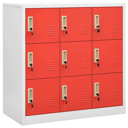 vidaXL Locker Cabinets 2 pcs Light Grey and Red 90x45x92,5 cm Steel 2
