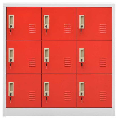 vidaXL Locker Cabinets 2 pcs Light Grey and Red 90x45x92,5 cm Steel 3