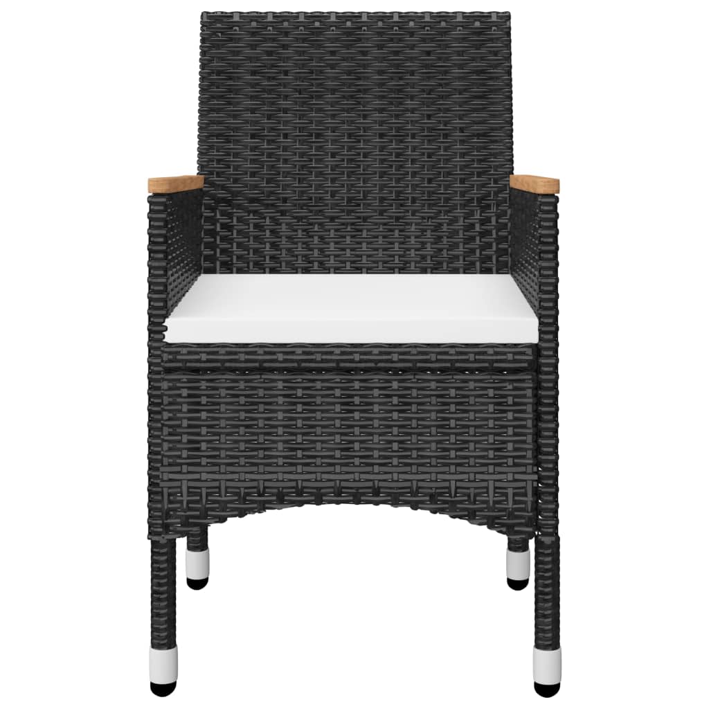 vidaXL 5 Piece Garden Dining Set with Cushions Black 4
