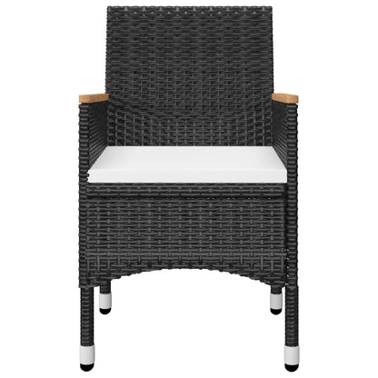 vidaXL 5 Piece Garden Dining Set with Cushions Black 4