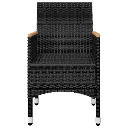 vidaXL 5 Piece Garden Dining Set with Cushions Black 6