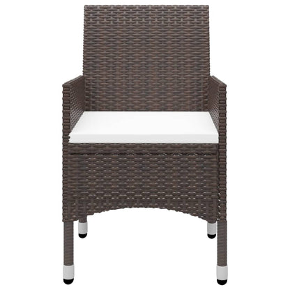 vidaXL 5 Piece Garden Dining Set with Cushions Brown 4