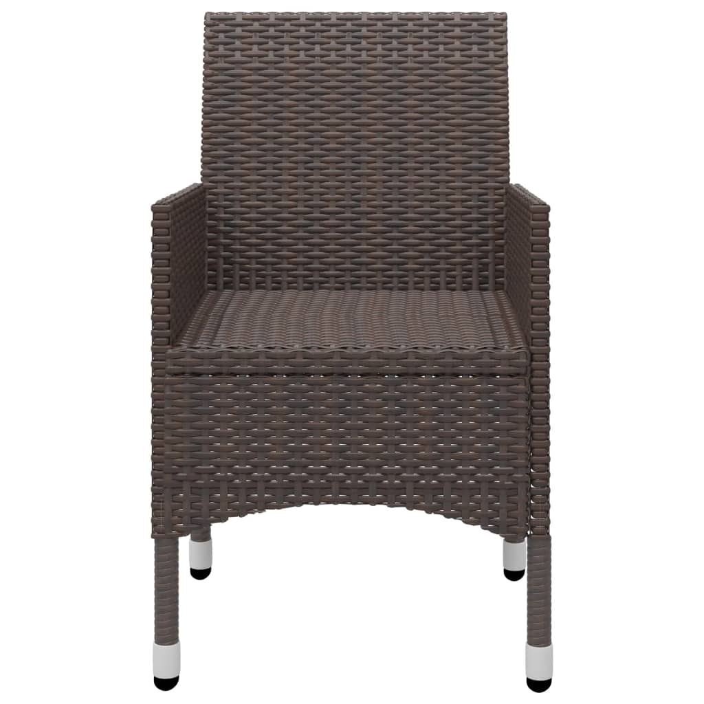 vidaXL 5 Piece Garden Dining Set with Cushions Brown 6