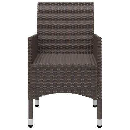 vidaXL 5 Piece Garden Dining Set with Cushions Brown 6