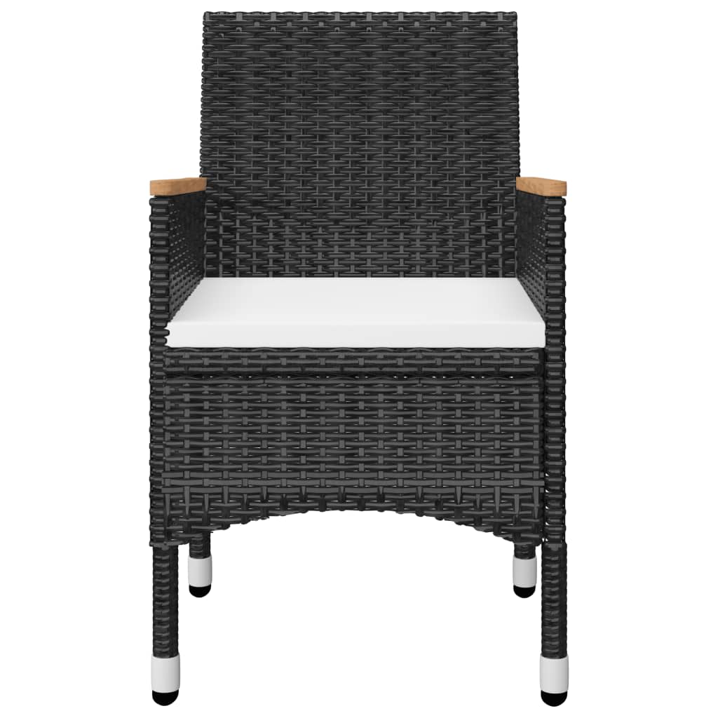 vidaXL 5 Piece Garden Dining Set with Cushions Black 4