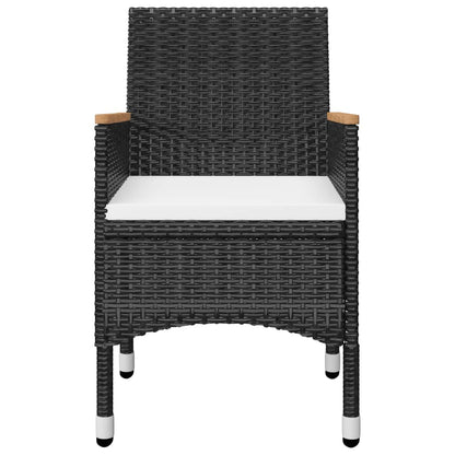 vidaXL 5 Piece Garden Dining Set with Cushions Black 4