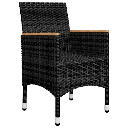 vidaXL 5 Piece Garden Dining Set with Cushions Black 5