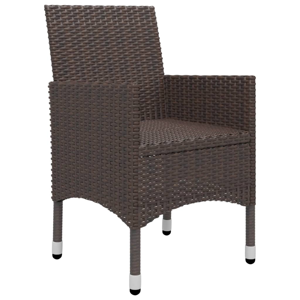 vidaXL 5 Piece Garden Dining Set with Cushions Brown 5