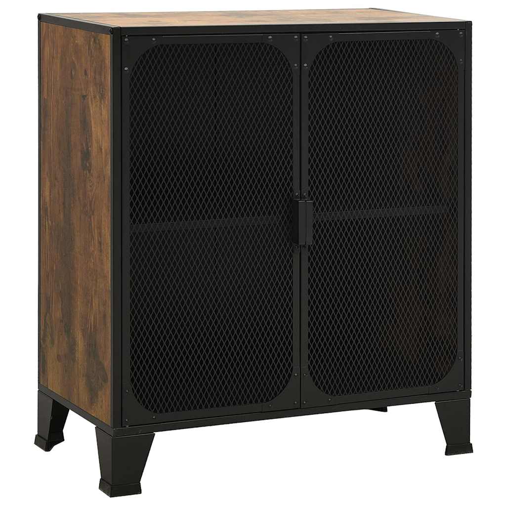 vidaXL Storage Cabinets 2 pcs Rustic Brown 72x36x82 cm Metal and MDF 3