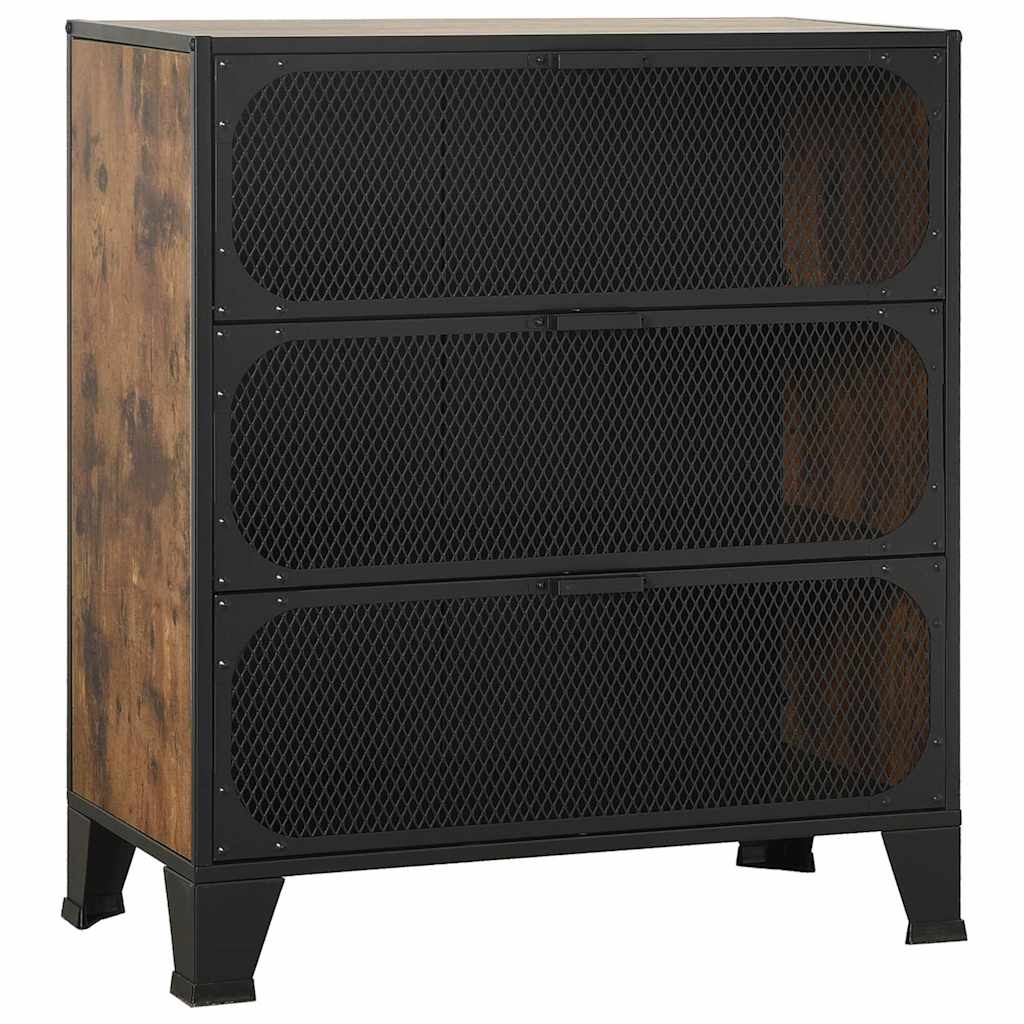 vidaXL Storage Cabinets 2 pcs Rustic Brown 72x36x82 cm Metal and MDF 3