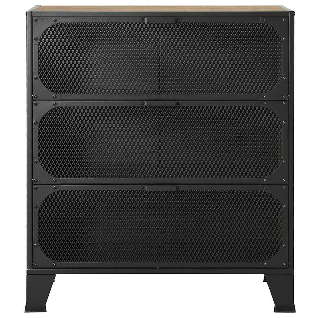 vidaXL Storage Cabinets 2 pcs Rustic Brown 72x36x82 cm Metal and MDF 4