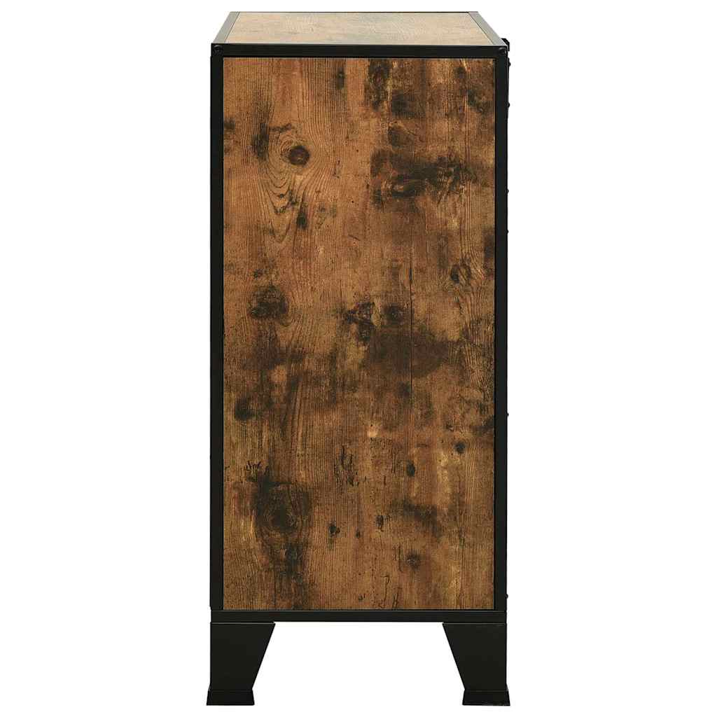 vidaXL Storage Cabinets 2 pcs Rustic Brown 72x36x82 cm Metal and MDF 5