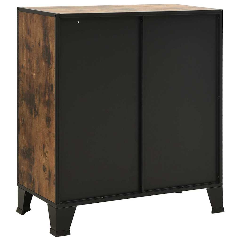 vidaXL Storage Cabinets 2 pcs Rustic Brown 72x36x82 cm Metal and MDF 6