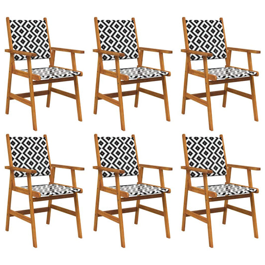 vidaXL Garden Chairs 6 pcs Solid Acacia Wood 2