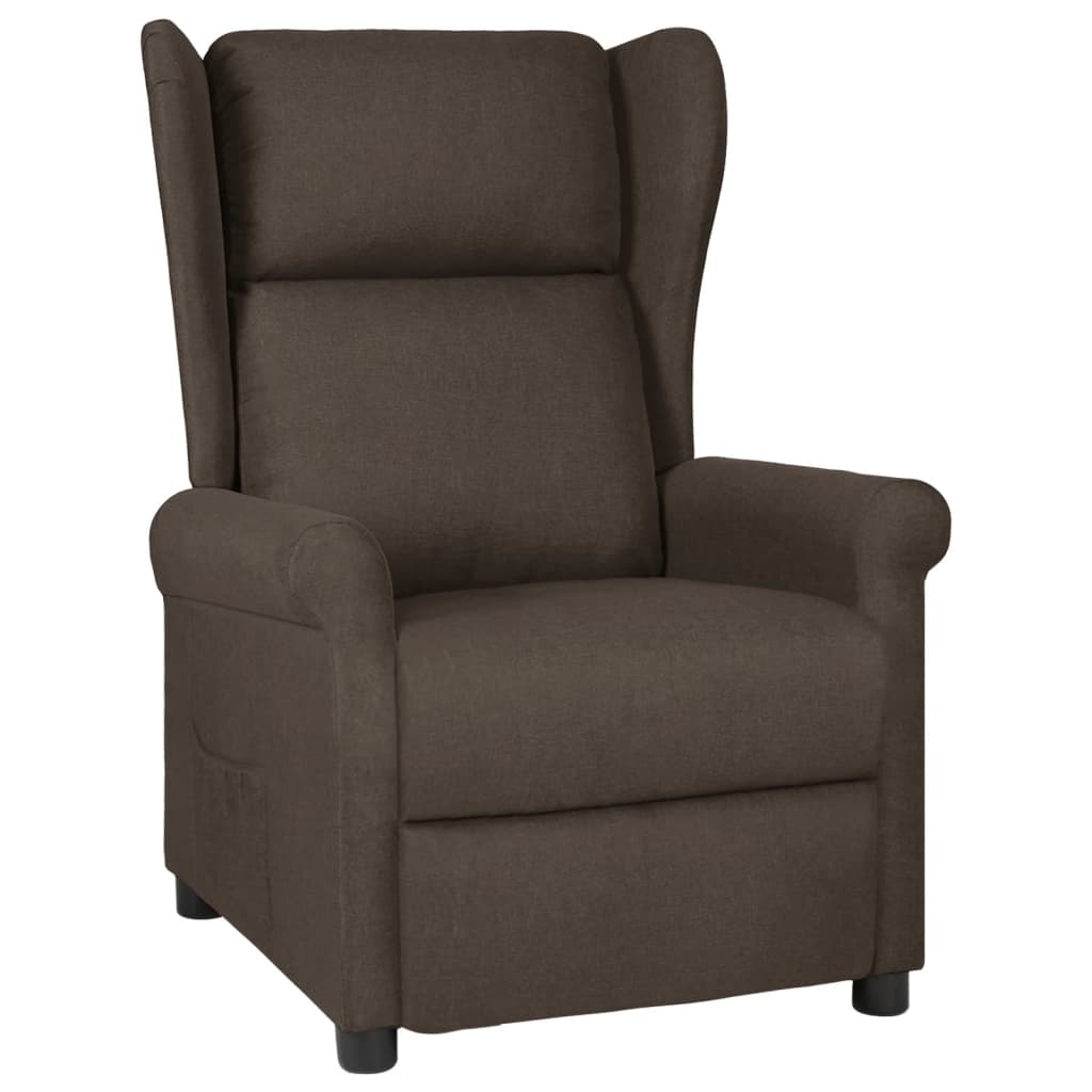 vidaXL Recliner Chair Dark Brown Fabric 1