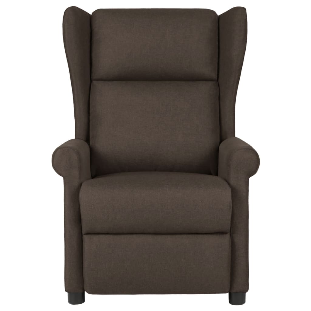 vidaXL Recliner Chair Dark Brown Fabric 2