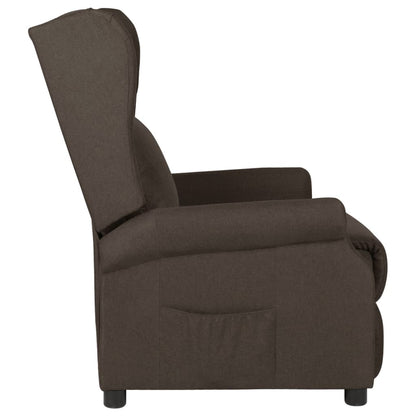 vidaXL Recliner Chair Dark Brown Fabric 3