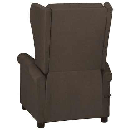 vidaXL Recliner Chair Dark Brown Fabric 4