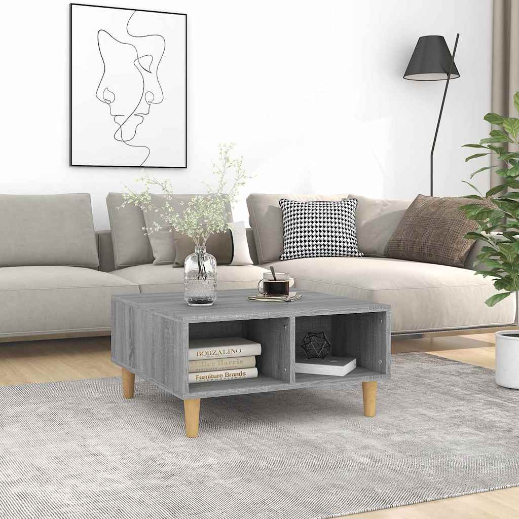 Coffee Table 60x60x30 cm Engineered Wood Grey sonoma