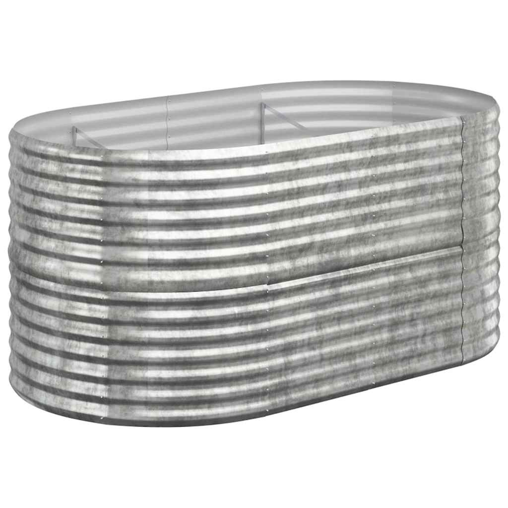 Garden Raised Bed Galvanised Steel Height 68 cm Silver 152 cm