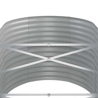Garden Raised Bed Galvanised Steel Height 68 cm Silver 152 cm