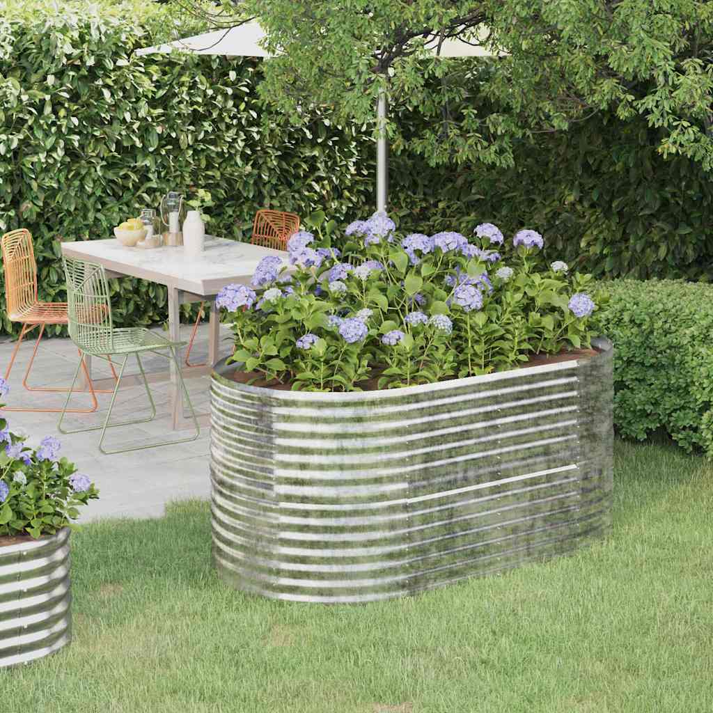 Garden Raised Bed Galvanised Steel Height 68 cm Silver 152 cm