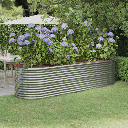 Garden Raised Bed Galvanised Steel Height 68 cm Silver 296 cm
