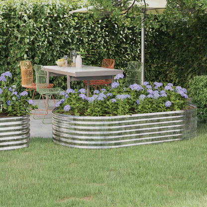 Garden Raised Bed Galvanised Steel Depth 100 cm Silver 175 cm
