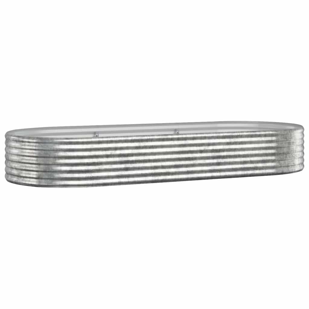 Garden Raised Bed Galvanised Steel Depth 100 cm Silver 249 cm
