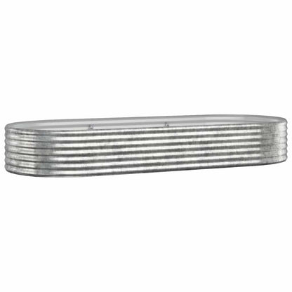 Garden Raised Bed Galvanised Steel Depth 100 cm Silver 249 cm