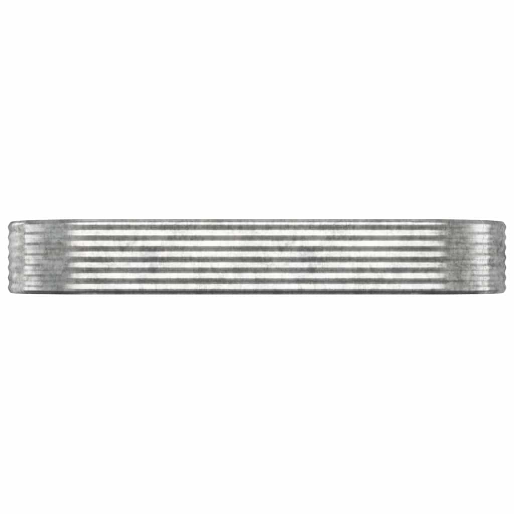 Garden Raised Bed Galvanised Steel Depth 100 cm Silver 249 cm