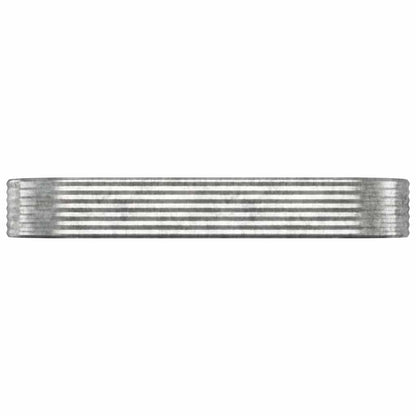 Garden Raised Bed Galvanised Steel Depth 100 cm Silver 249 cm