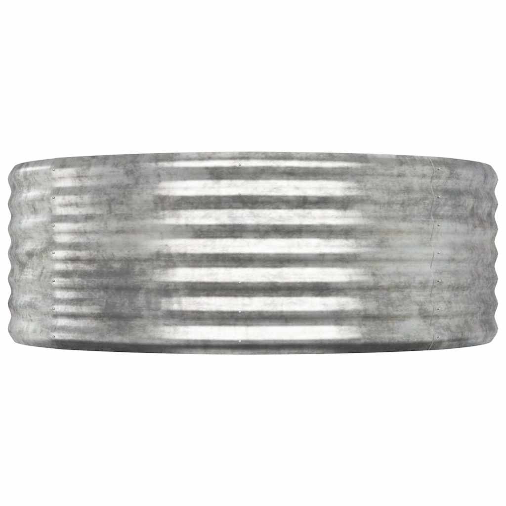 Garden Raised Bed Galvanised Steel Depth 100 cm Silver 249 cm
