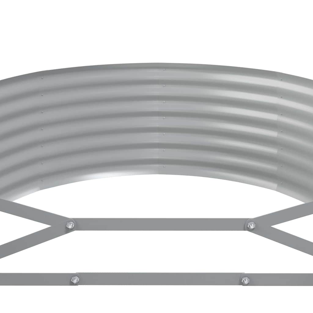 Garden Raised Bed Galvanised Steel Depth 100 cm Silver 249 cm