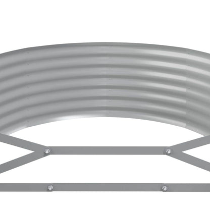 Garden Raised Bed Galvanised Steel Depth 100 cm Silver 249 cm