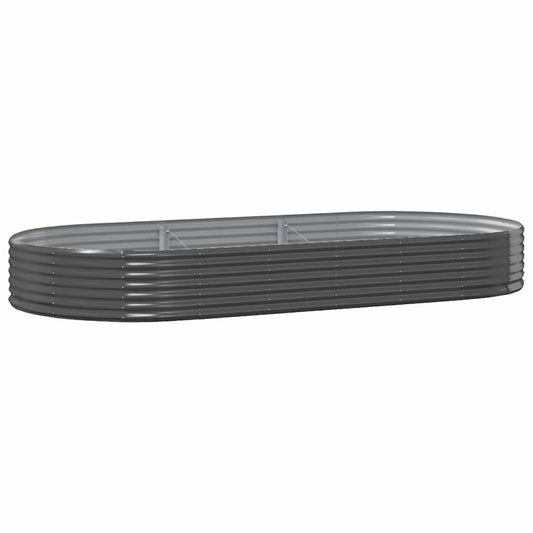 Garden Raised Bed Galvanised Steel Depth 140 cm Anthracite 296 cm