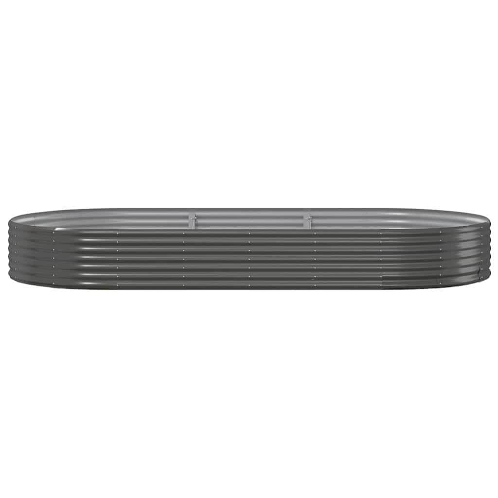 Garden Raised Bed Galvanised Steel Depth 140 cm Anthracite 296 cm