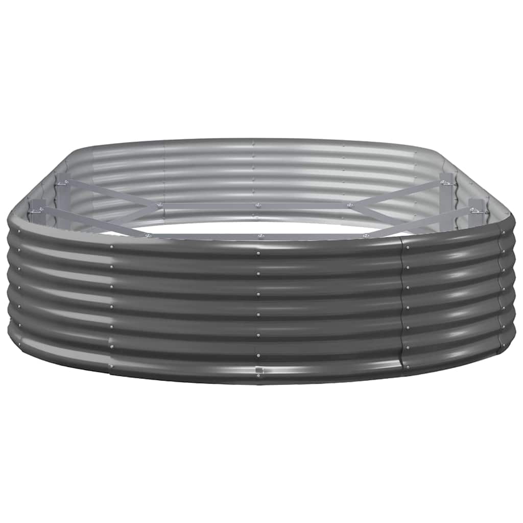 Garden Raised Bed Galvanised Steel Depth 140 cm Anthracite 296 cm