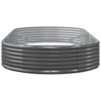 Garden Raised Bed Galvanised Steel Depth 140 cm Anthracite 296 cm